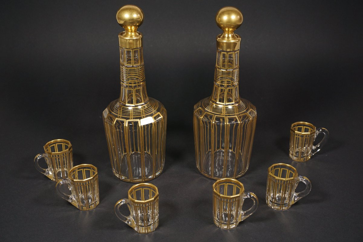 Cabaret, service à liqueur cristal Baccarat XIX-photo-2