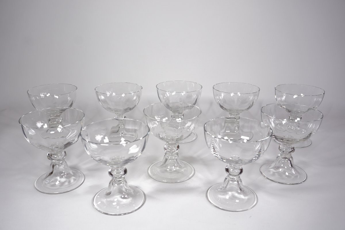 10 coupes, verres à vin de champagne cristal Baccarat-photo-2