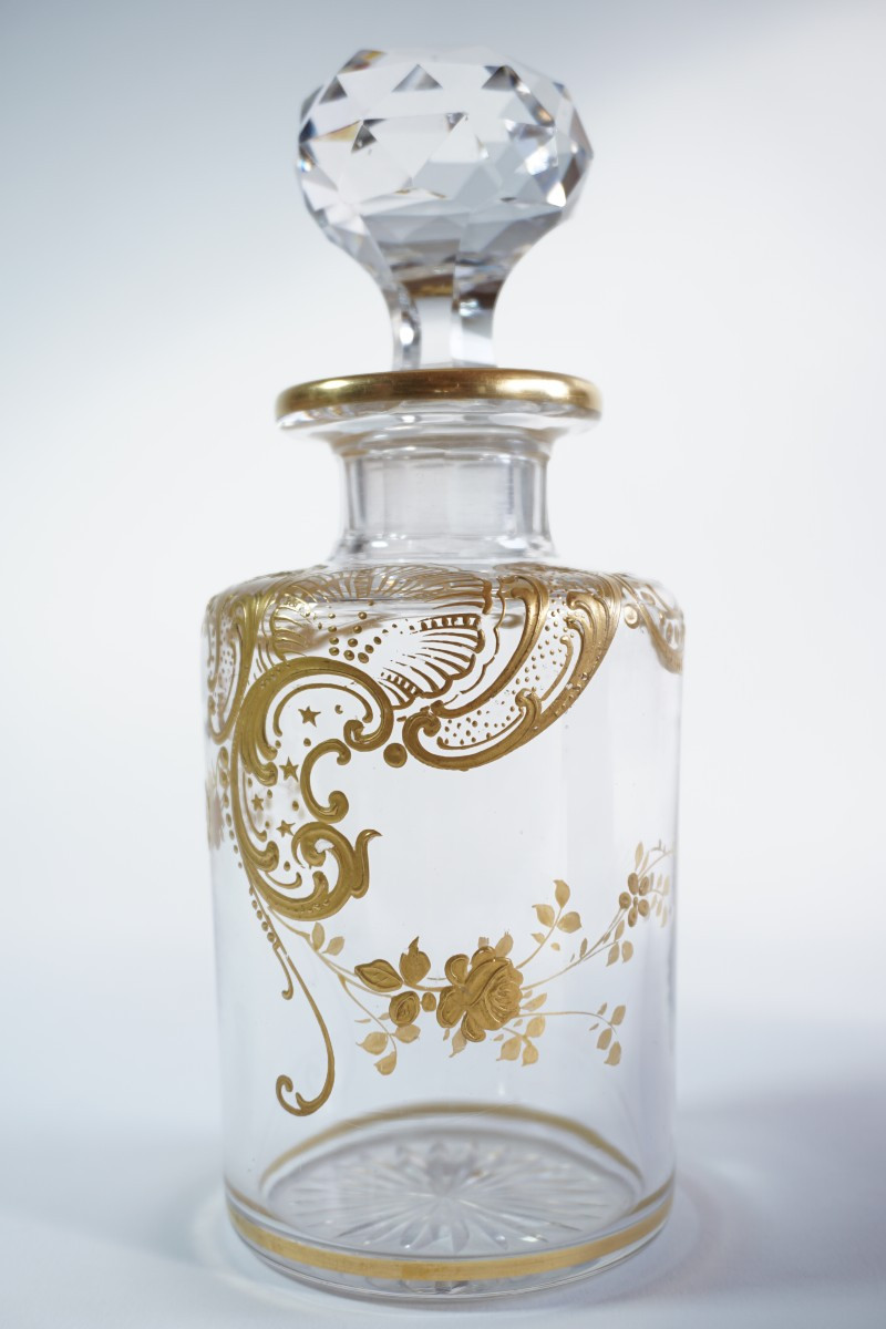 Large Gold Baccarat Crystal Toiletry Bottle