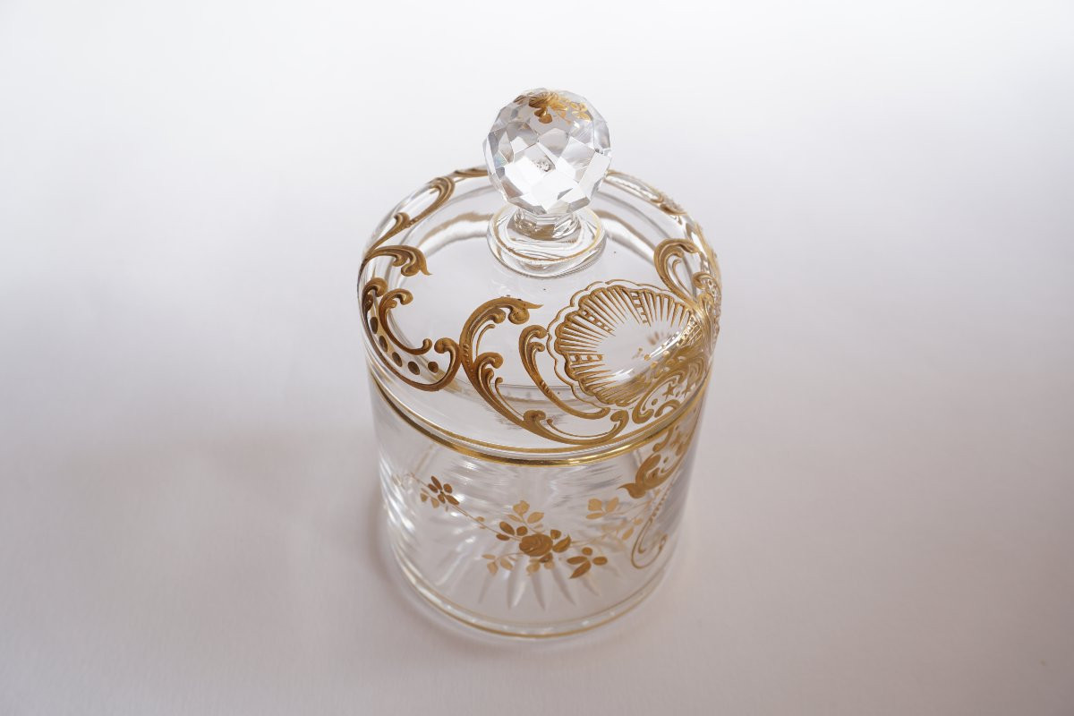 Boite, sucrier, cristal Baccarat or-photo-6