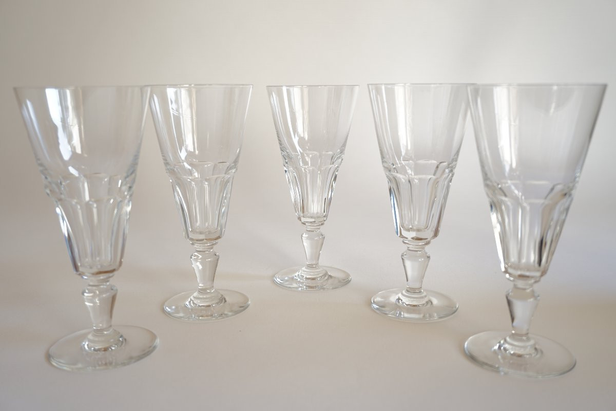 5 Baccarat Missouri Crystal Champagne Flutes-photo-3