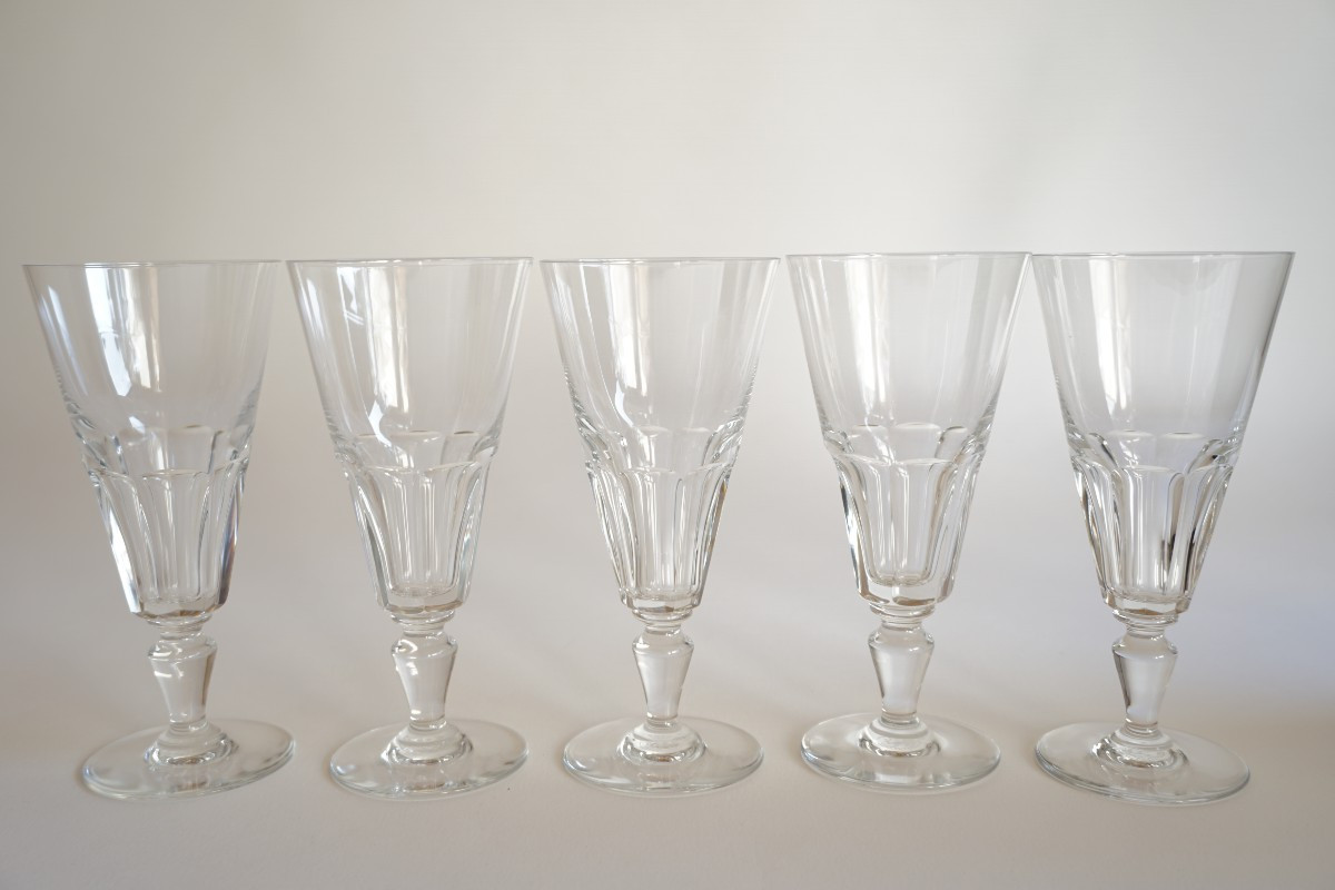5 Baccarat Missouri Crystal Champagne Flutes