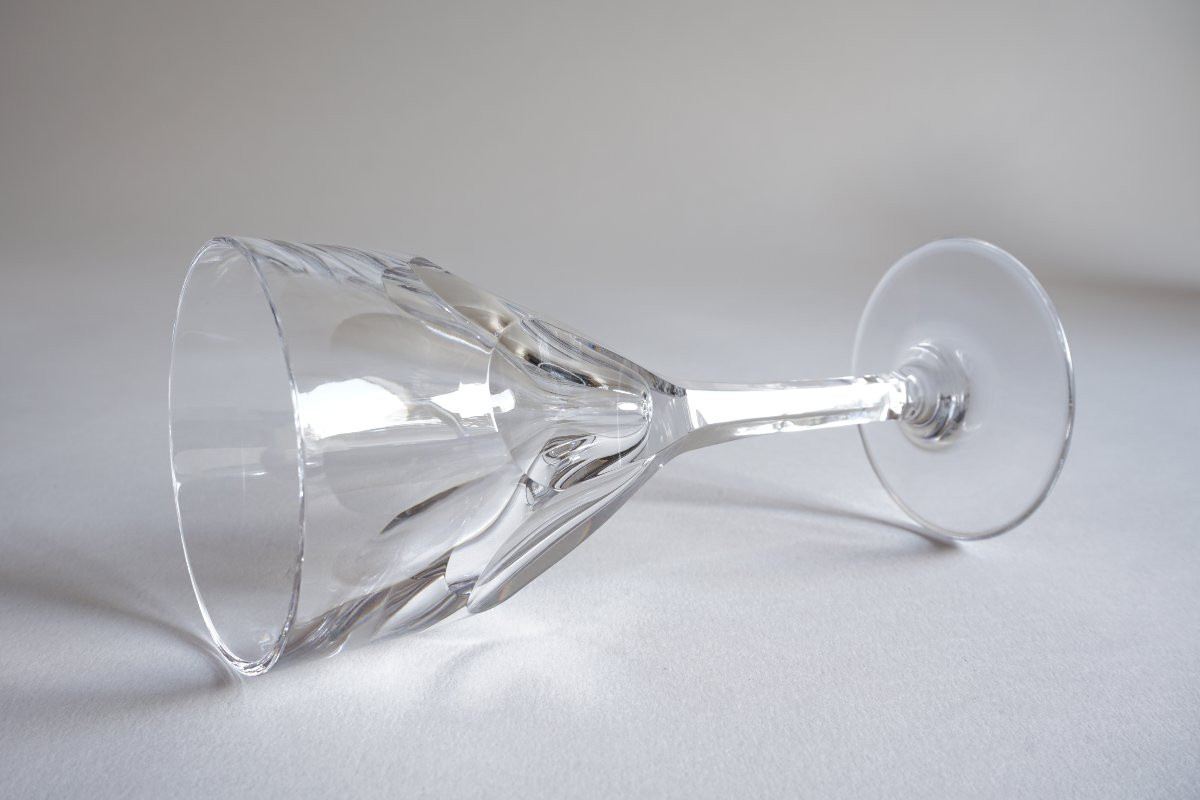6 Large Saint Louis Bristol Crystal Wine Glasses-photo-4