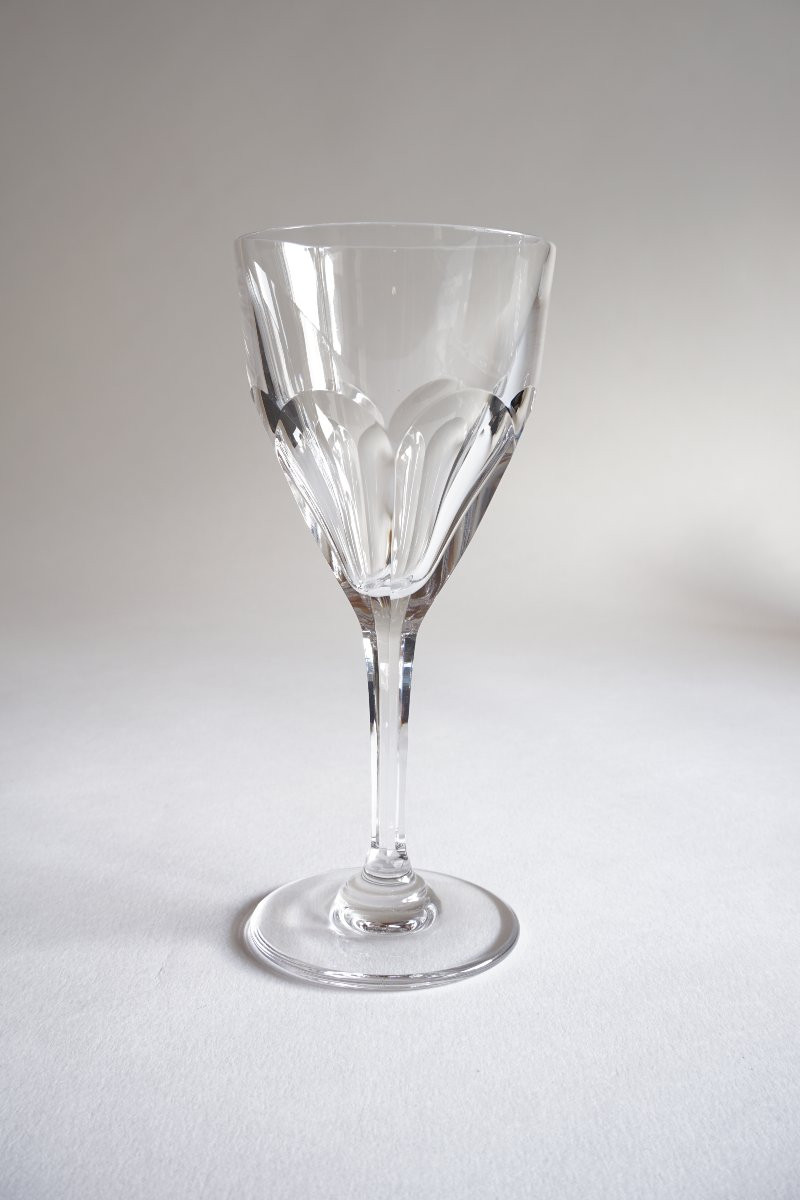 6 Large Saint Louis Bristol Crystal Wine Glasses-photo-2