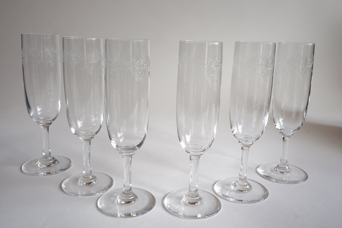 Coffret de 6 flutes à champagne cristal Baccarat Sévigné-photo-4