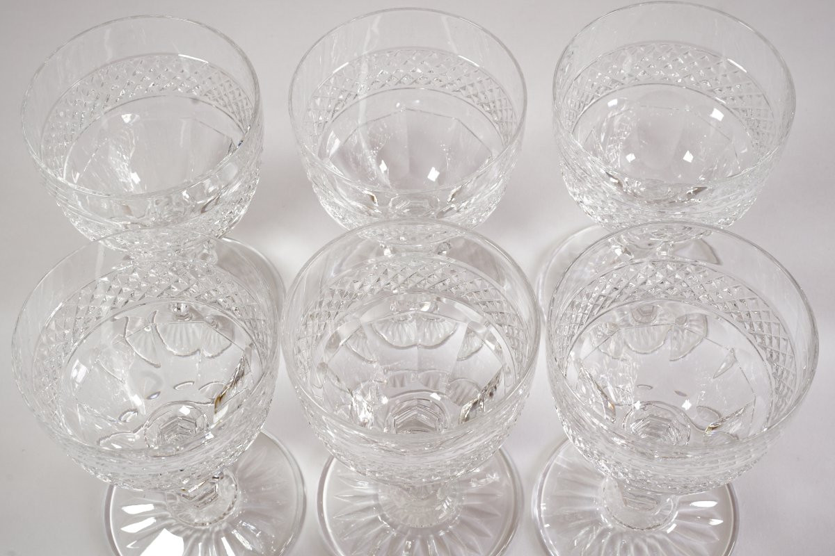 Set Of 6 Saint Louis Trianon Crystal Wine Glasses-photo-4