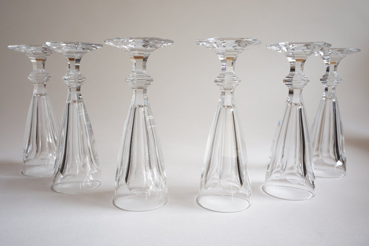 Série de 6 flutes à champagne cristal Baccarat Harcourt-photo-4