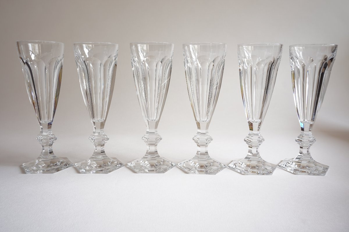 Série de 6 flutes à champagne cristal Baccarat Harcourt-photo-1