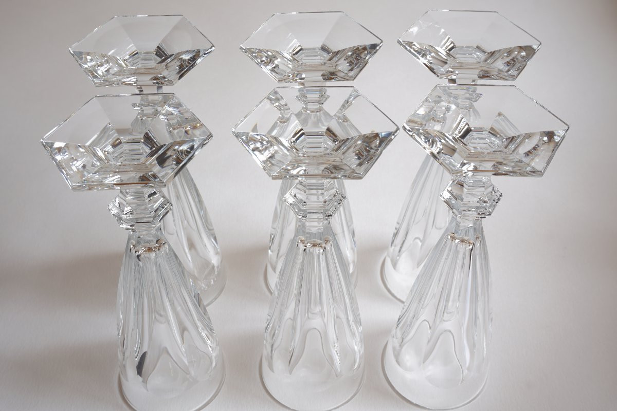 Série de 6 flutes à champagne cristal Baccarat Harcourt-photo-5