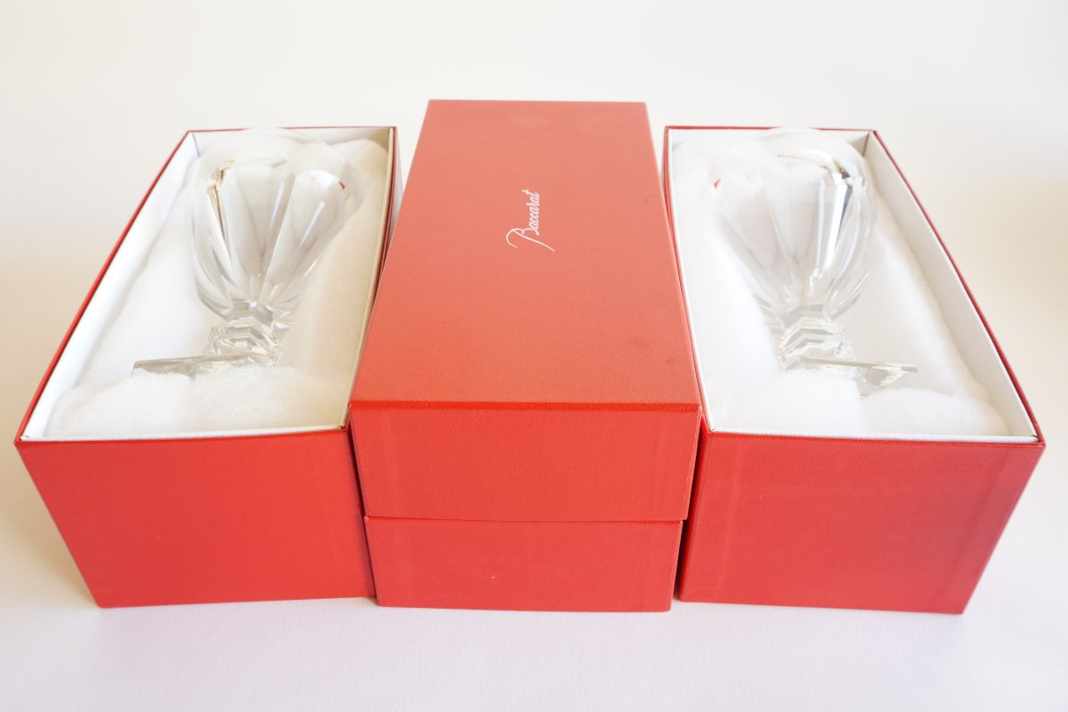 2 coffrets verres à eau cristal Baccarat Harcourt-photo-3