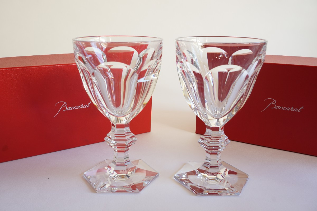 2 coffrets verres à eau cristal Baccarat Harcourt