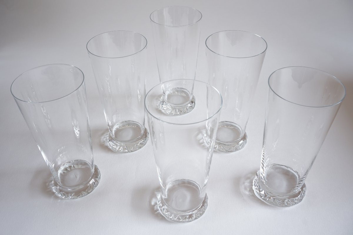6 chopes, gobelets, verres à orangeade cristal Daum Kim-photo-3