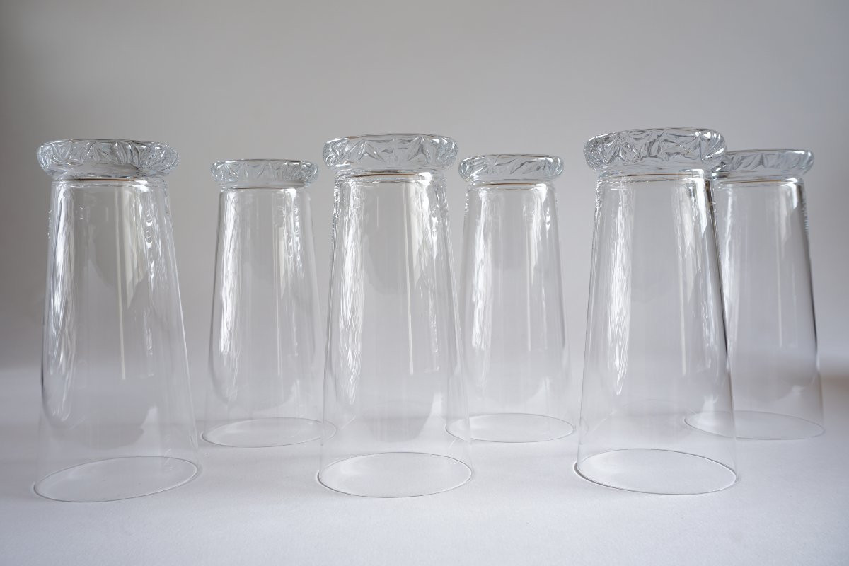 6 chopes, gobelets, verres à orangeade cristal Daum Kim-photo-4