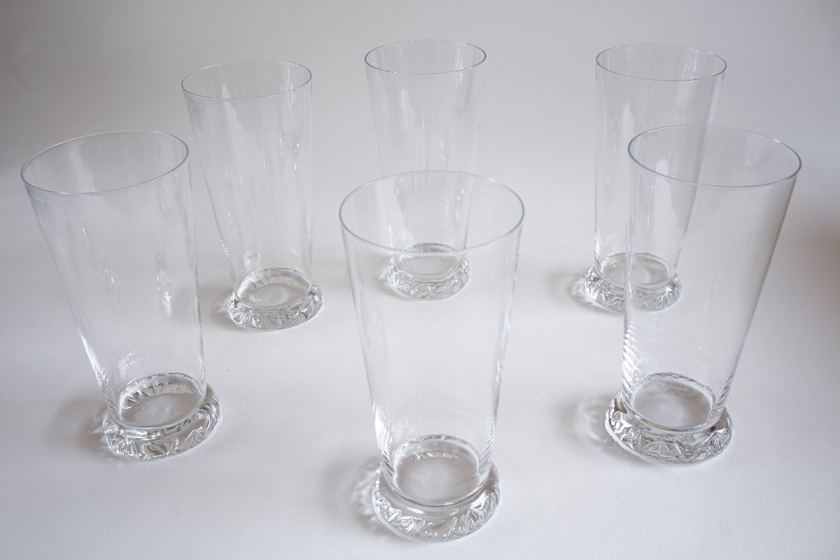 6 chopes, gobelets, verres à orangeade cristal Daum Kim-photo-1