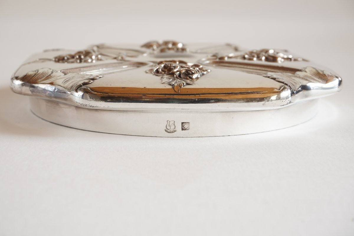 Boite, bonbonnière cristal Baccarat et Gallia Christofle-photo-4