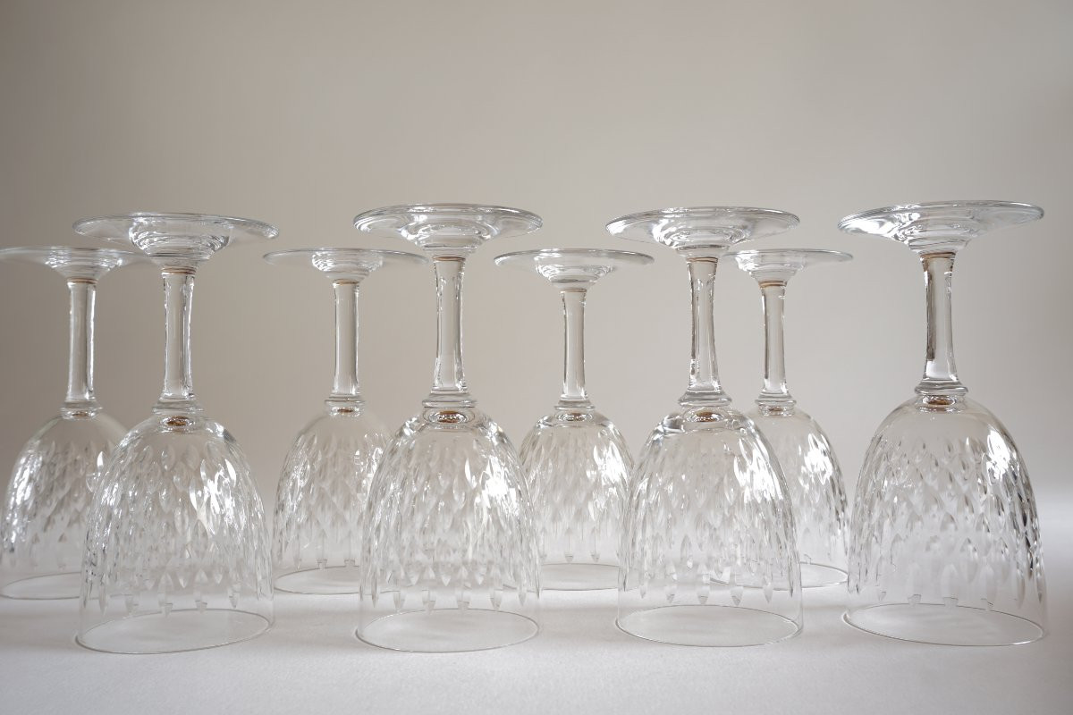 8 verres à vin cristal Baccarat modèle Paris-photo-3