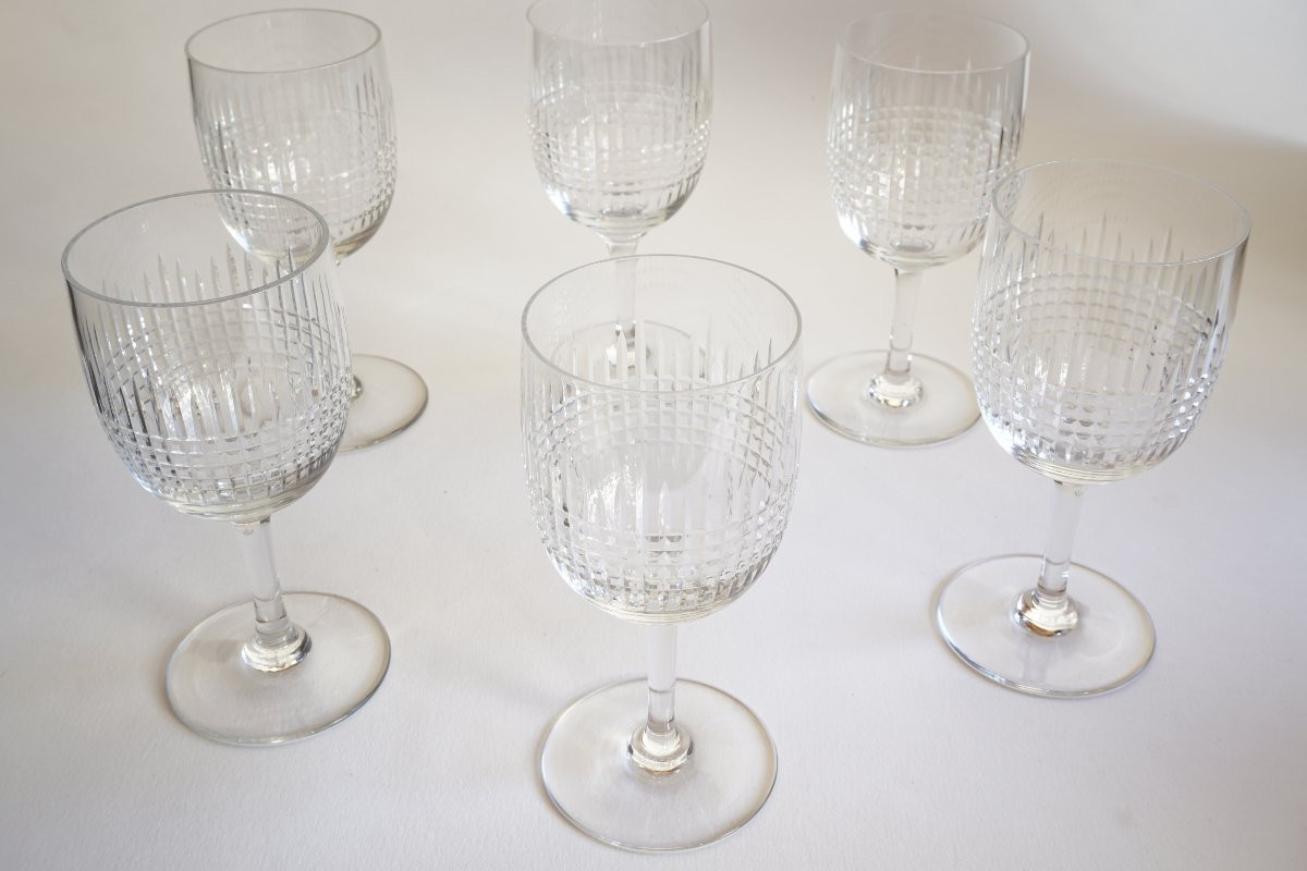 6 Water Glasses N°2 Cristal Baccarat Model Nancy-photo-1