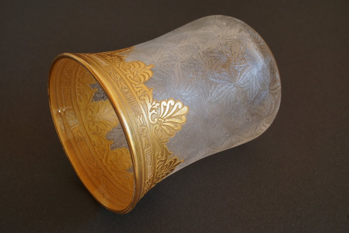 Goblet, Gilded Saint Louis Crystal Glass XIX-photo-2