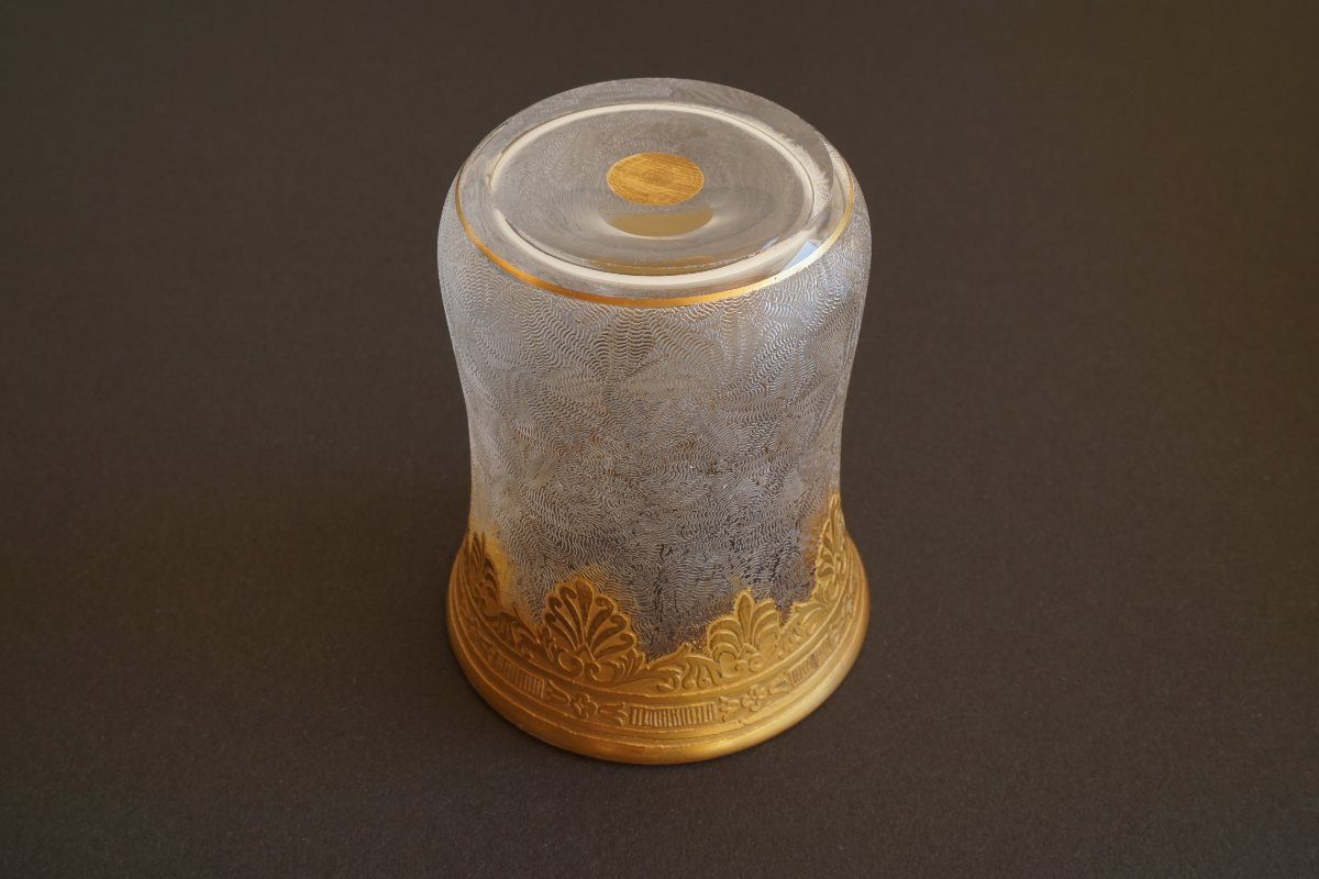 Goblet, Gilded Saint Louis Crystal Glass XIX-photo-3