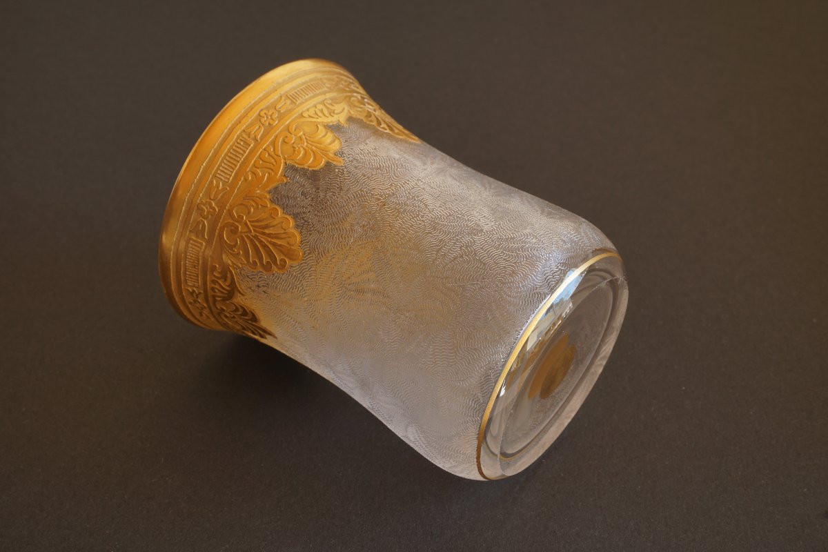 Goblet, Gilded Saint Louis Crystal Glass XIX-photo-4