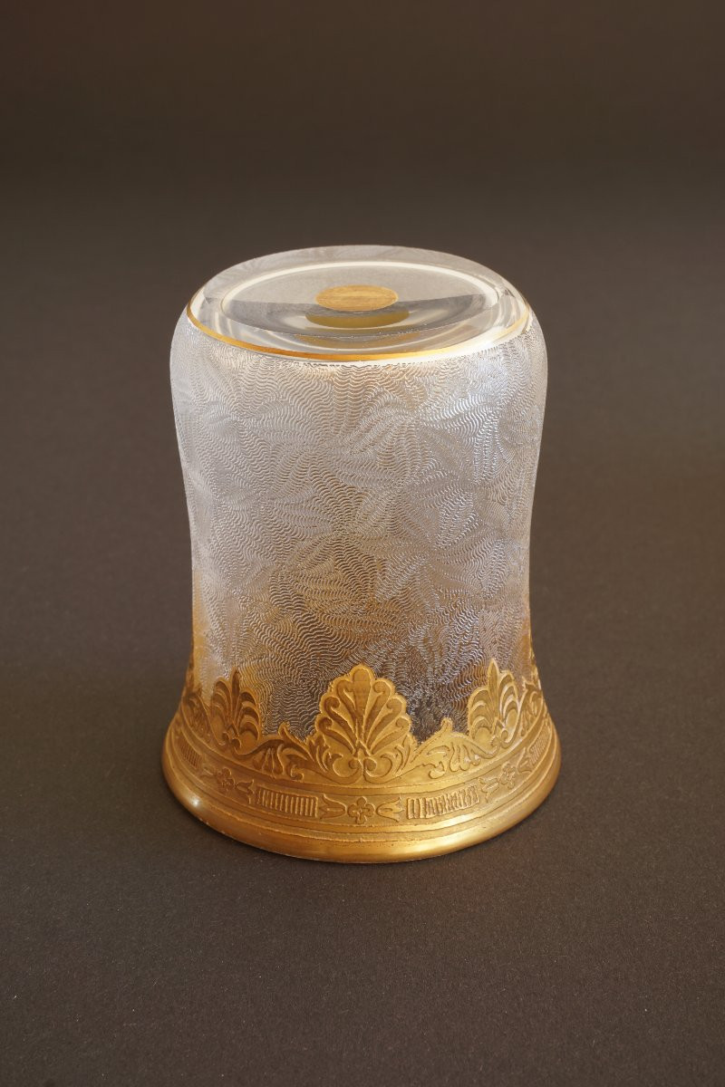 Goblet, Gilded Saint Louis Crystal Glass XIX-photo-2