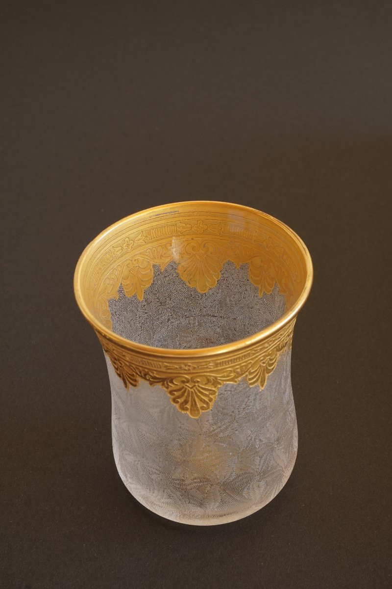 Goblet, Gilded Saint Louis Crystal Glass XIX-photo-6