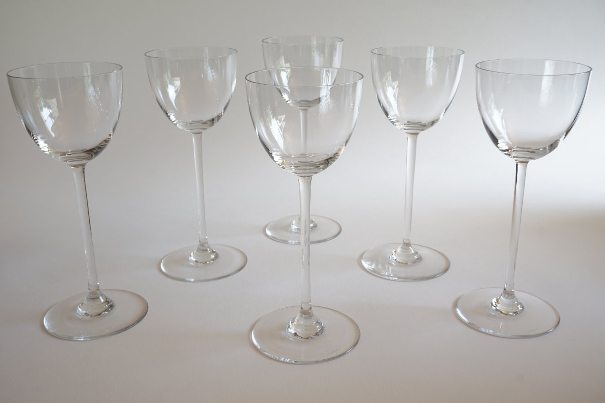 6 verres à vin du Rhin  Baccarat Dom Pérignon, Haut Brion, Normandie, Perfection, Saint Rémy