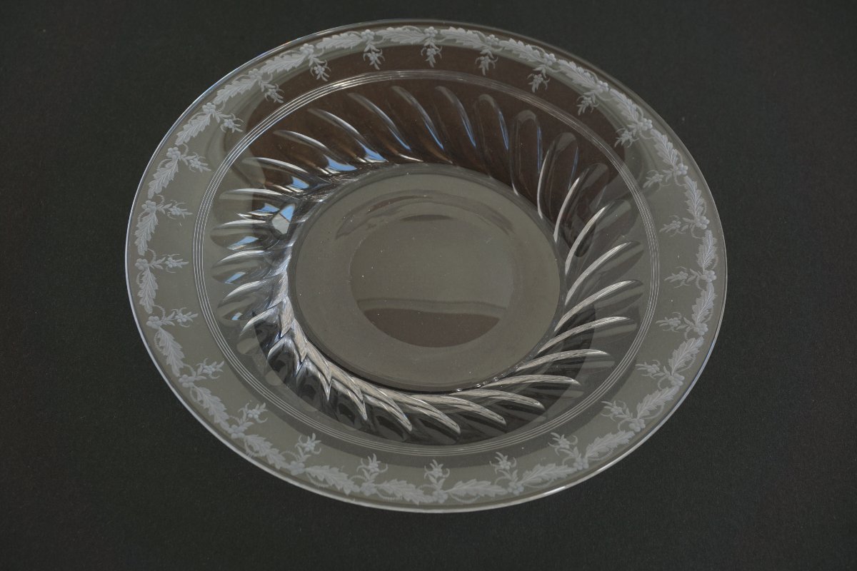 Paire de drageoirs, compotiers couverts  cristal Baccarat Napoléon III-photo-5
