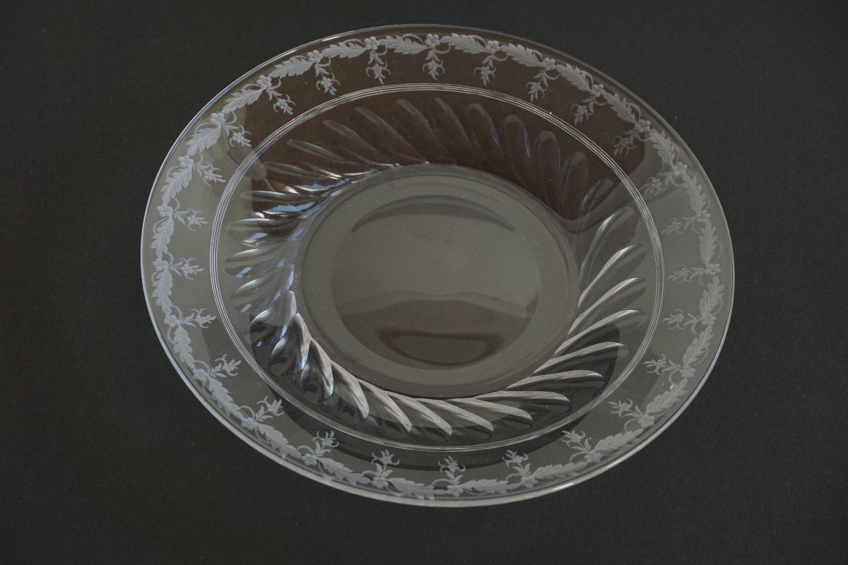 Paire de drageoirs, compotiers couverts  cristal Baccarat Napoléon III-photo-6