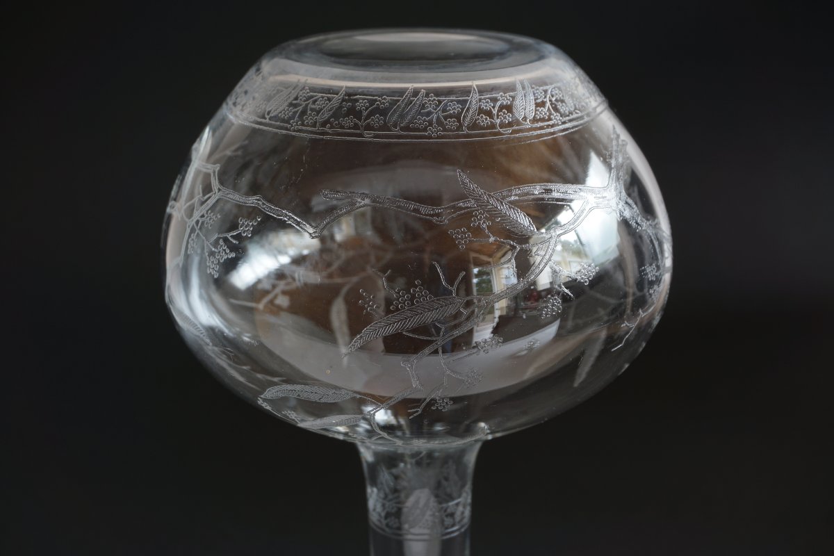 Baccarat Crystal Wine Decanter Engraved Mimosa-photo-1
