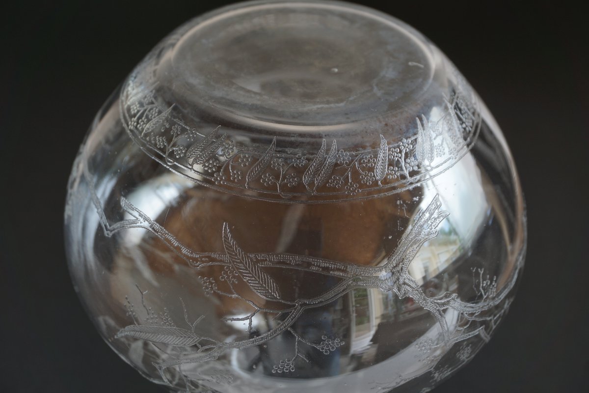 Baccarat Crystal Wine Decanter Engraved Mimosa-photo-2