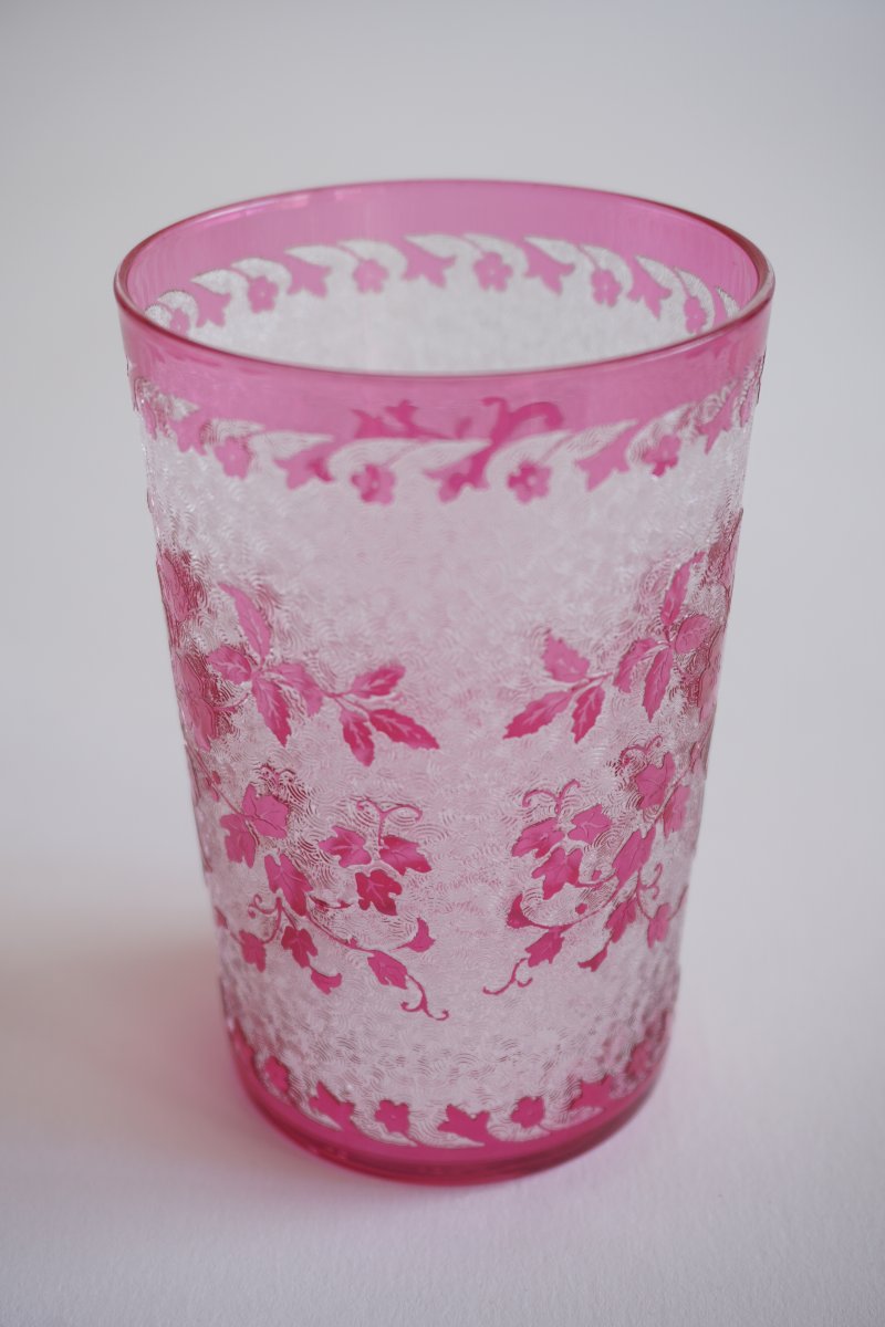 Verre, gobelet art nouveau cristal overlay Baccarat, Saint Louis?-photo-5