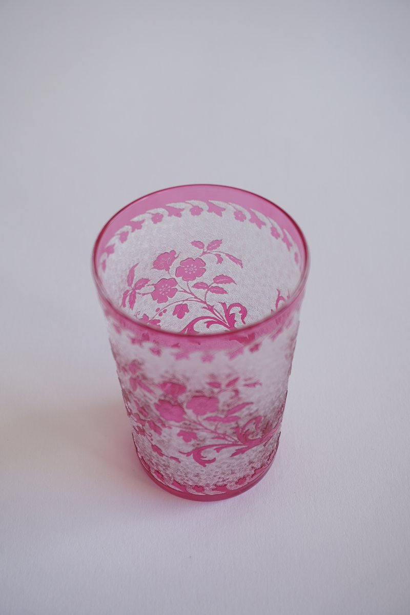 Verre, gobelet art nouveau cristal overlay Baccarat, Saint Louis?-photo-8
