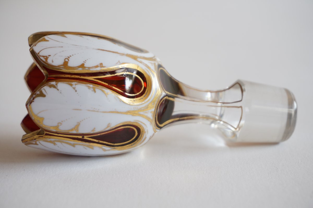 Red Crystal Decanter Overlay Mid-19th Century-photo-6
