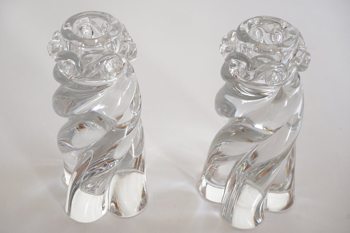 Paire de bougeoirs cristal Baccarat Aladin-photo-4
