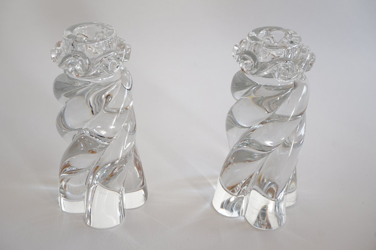 Paire de bougeoirs cristal Baccarat Aladin