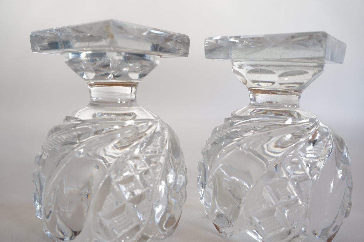 Paire de salières Charles X en cristal du Creusot Montcenis-photo-6