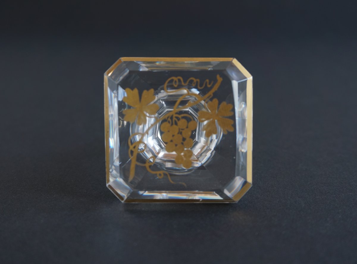 Liqueur Decanter, 19th-century Gilded Baccarat Crystal Carafe-photo-6