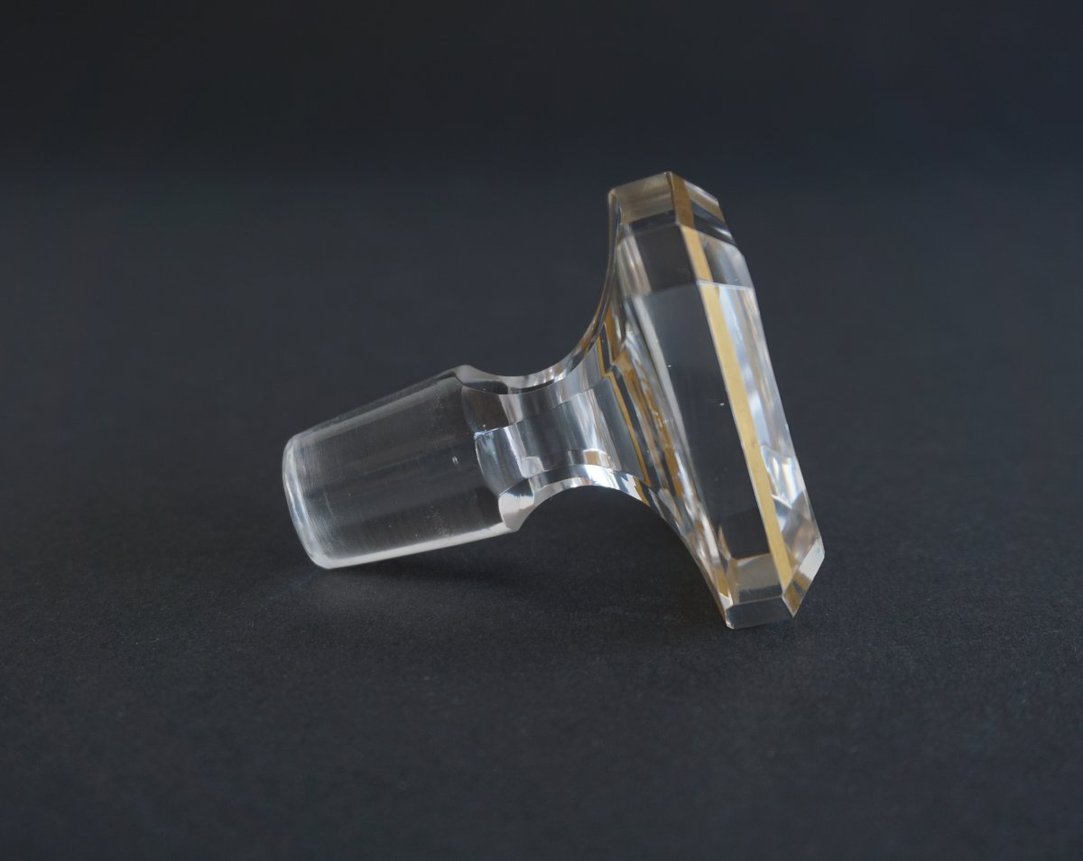 Liqueur Decanter, 19th-century Gilded Baccarat Crystal Carafe-photo-7