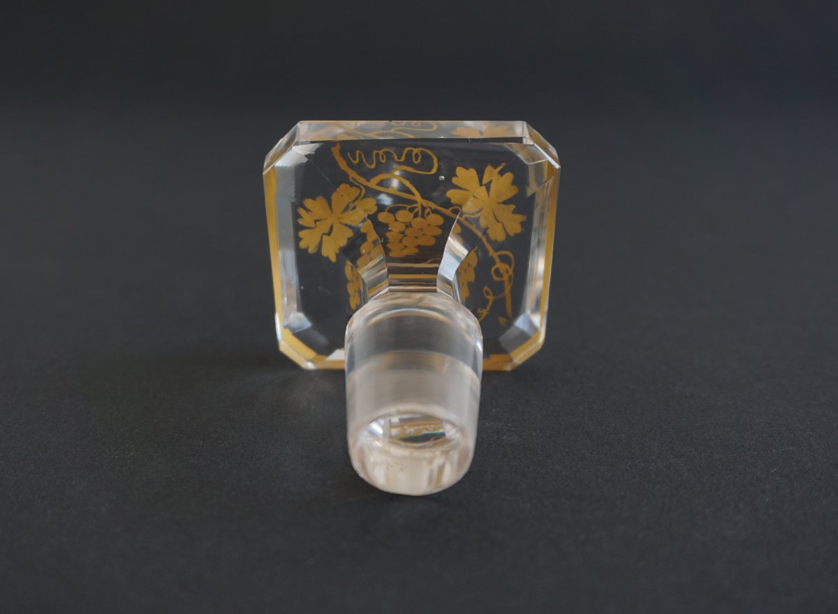 Liqueur Decanter, 19th-century Gilded Baccarat Crystal Carafe-photo-8