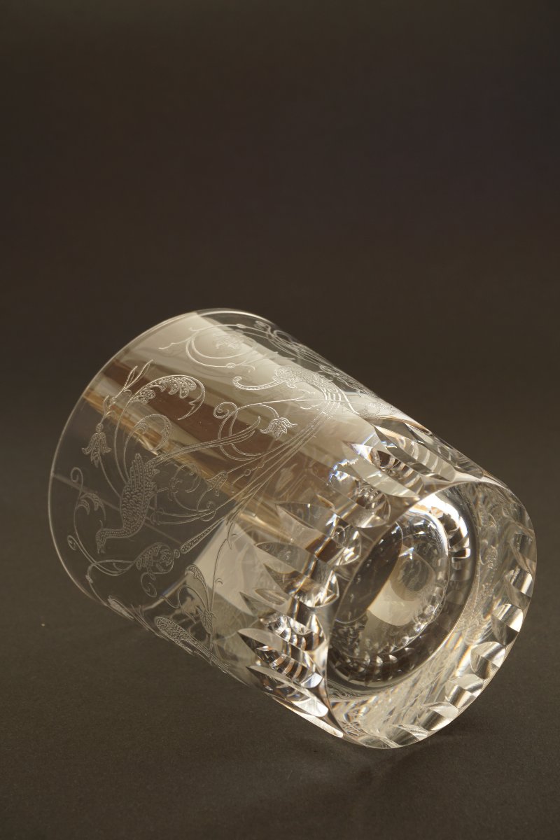 Un à cinq verres  whisky cristal Baccarat Parme-photo-4