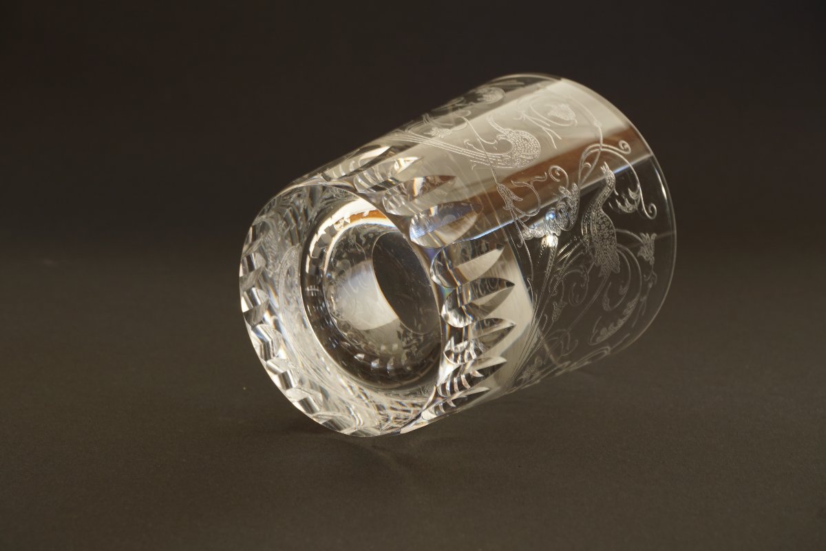 Un à cinq verres  whisky cristal Baccarat Parme-photo-2