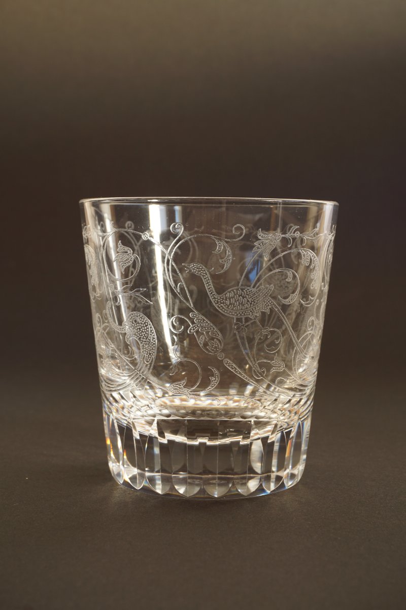 Un à cinq verres  whisky cristal Baccarat Parme-photo-3