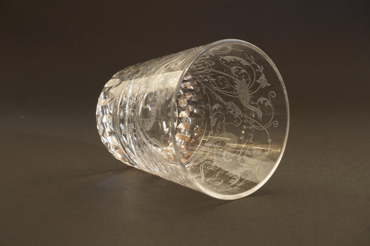 Un à cinq verres  whisky cristal Baccarat Parme-photo-4