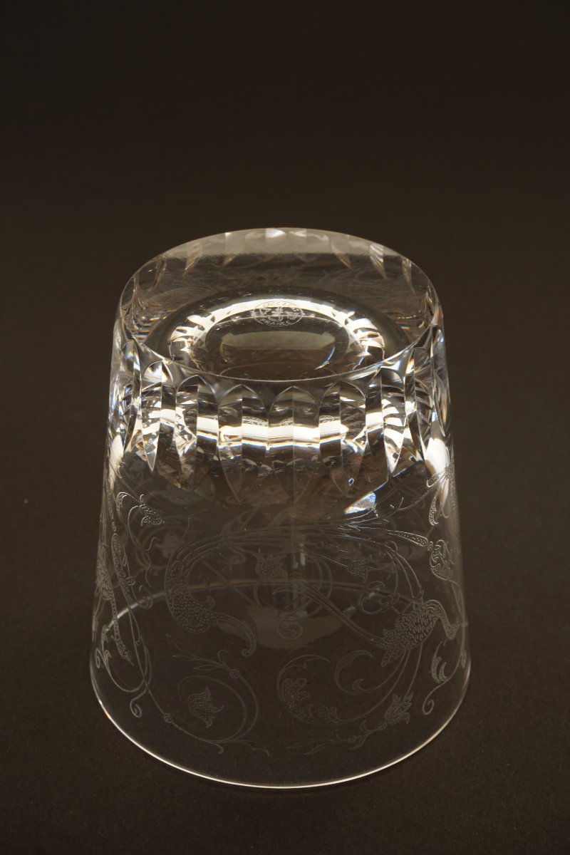 Un à cinq verres  whisky cristal Baccarat Parme-photo-6