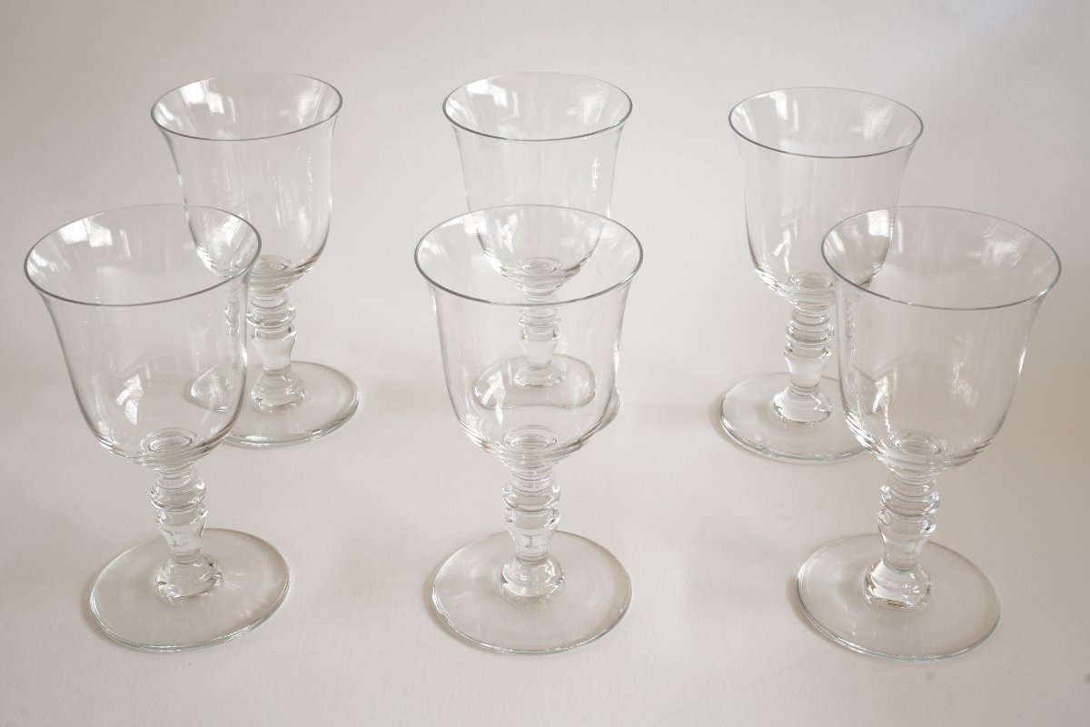 6 Baccarat Vence No. 4 Crystal Wine Glasses