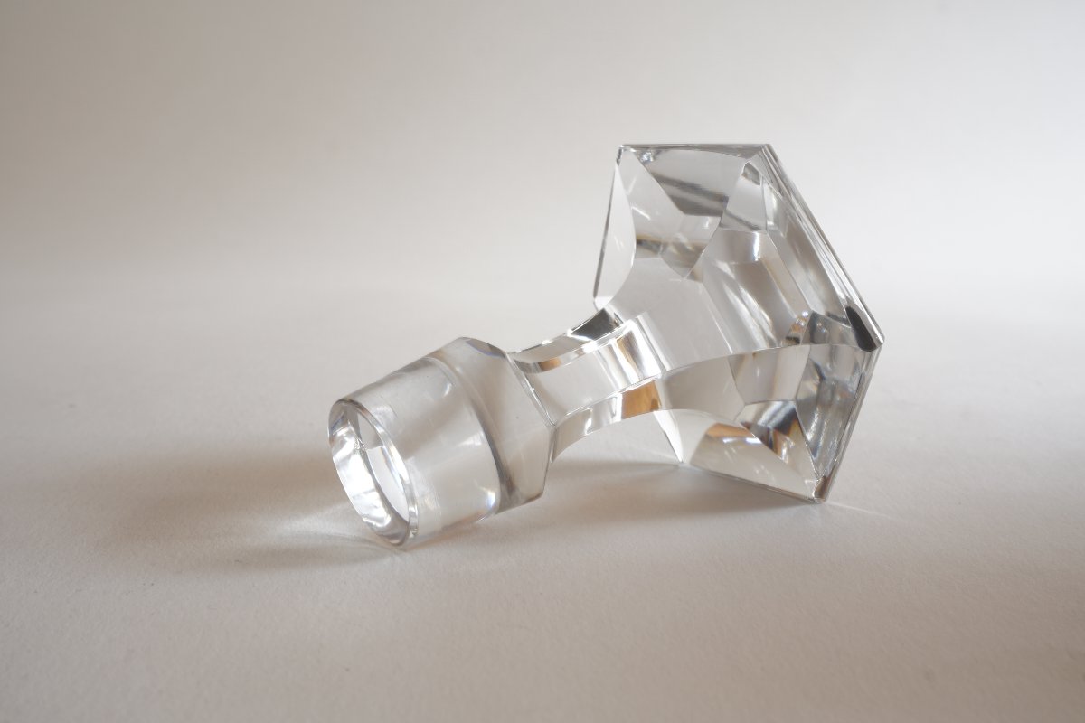 Crystal Decanter, Baccarat, Saint Louis? With Silver Collar-photo-4