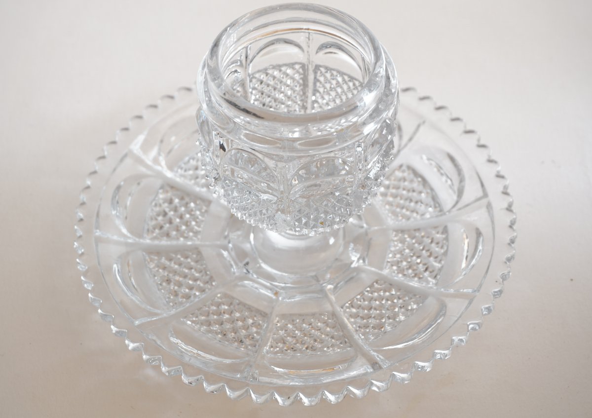 Moutardier cristal Charles X Le Creusot Montcenis, Baccarat?-photo-1