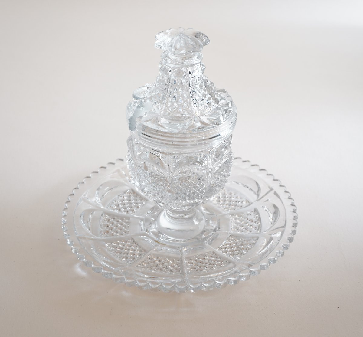 Moutardier cristal Charles X Le Creusot Montcenis, Baccarat?-photo-4