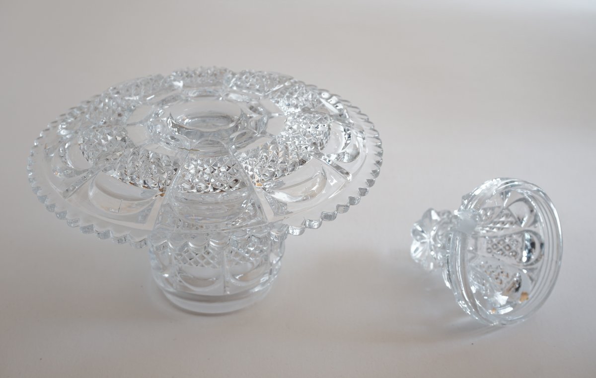 Moutardier cristal Charles X Le Creusot Montcenis, Baccarat?-photo-5